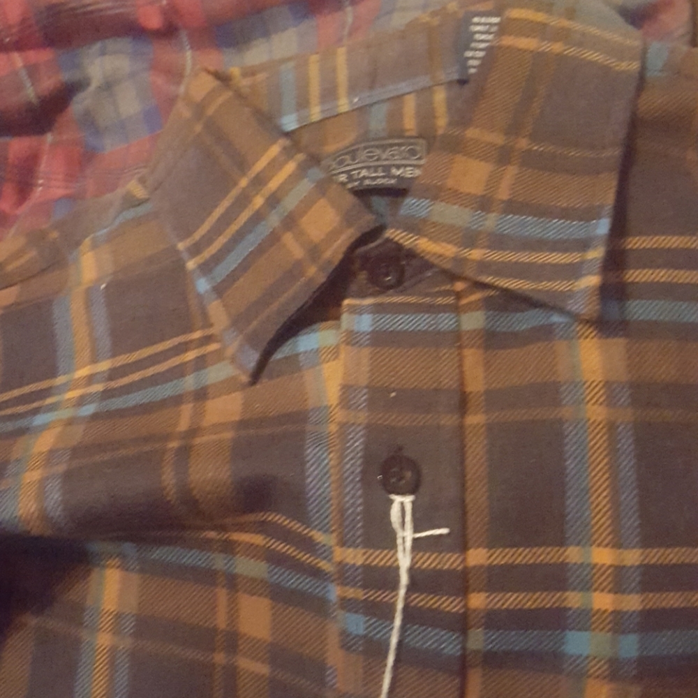 BOULEVARD BROWN PLAID 17XLT171/2 DRESS SHIRT NEW